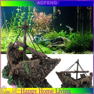 Mô hình tàu đắm trang trí bể cá độc đáo