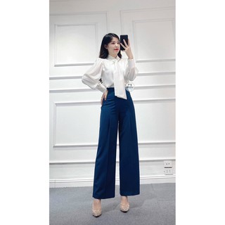 [Diamond Boutique] Áo Sơ Mi Nữ Dài Tay Công Sở Chất Lụa Mờ Mát