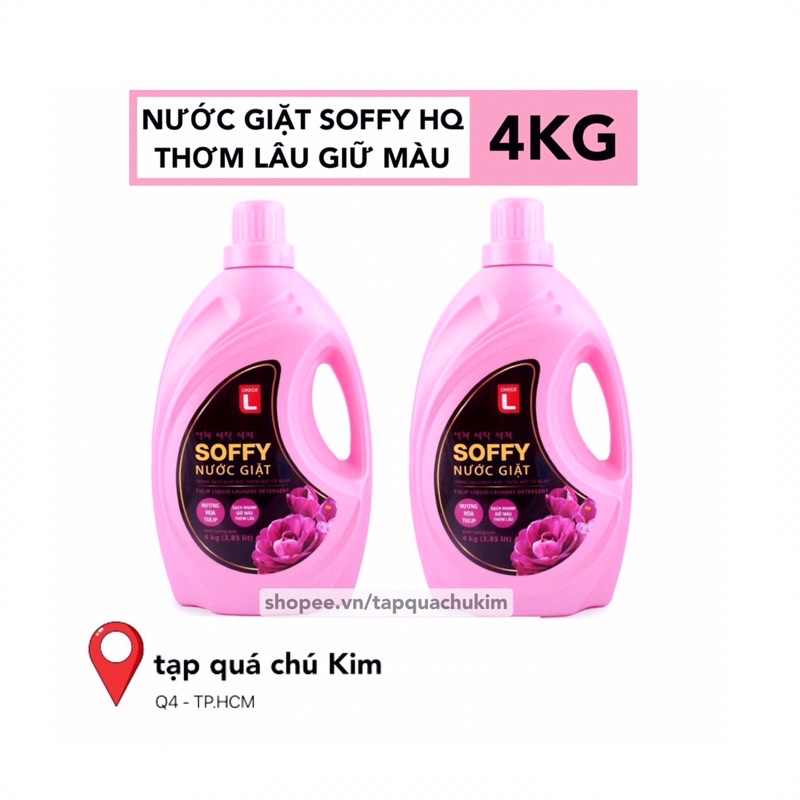 Nước giặt SOFFY Hàn Quốc chai 4KG - hương hoa TULIP