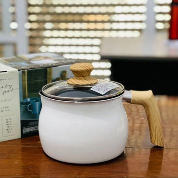 Nồi chiên ngập dầu Nhật Bản sâu lòng chống dính size 15cm có nắp đậy và tay cầm đáy 4 lớp dung tích 1,9L