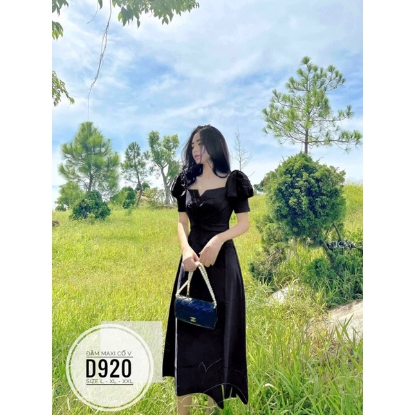 Bigsize Đầm maxi cổ V D920