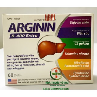 Viên bổ gan ARGININ B-400 EXTRA giúp mát gan lợi mật .