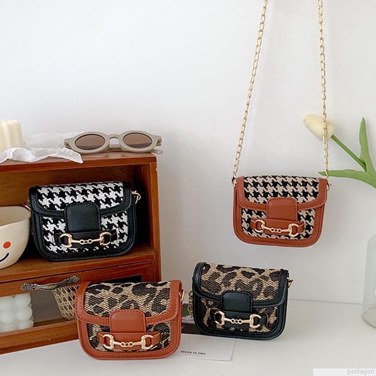 Túi đeo chéo vai họa tiết da báo thời trang sành điệu cho bé gái