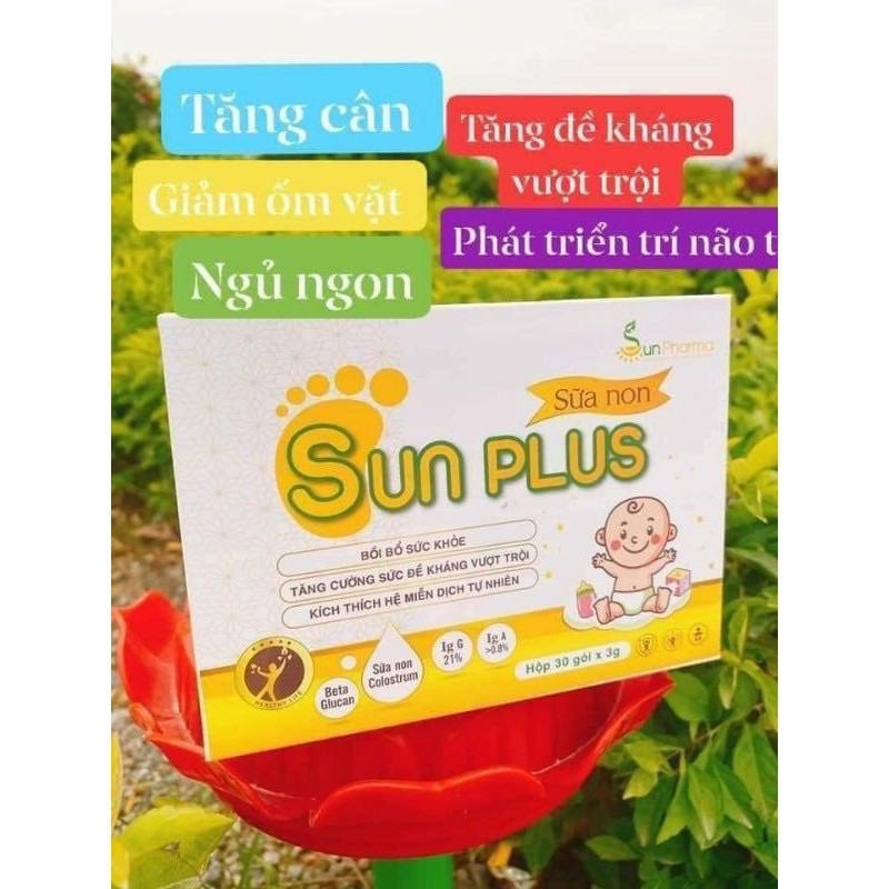 Combo sữa non và men hữu cơ Sunplus giúp bé ăn khỏe, ngủ ngon, tăng cân tốt + tặng ly