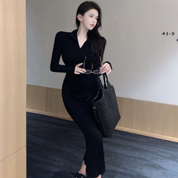 Đầm Cổ Vuông Dáng Ôm Co Giãn Phong Cách Hàn Quốc Ngọt Ngào