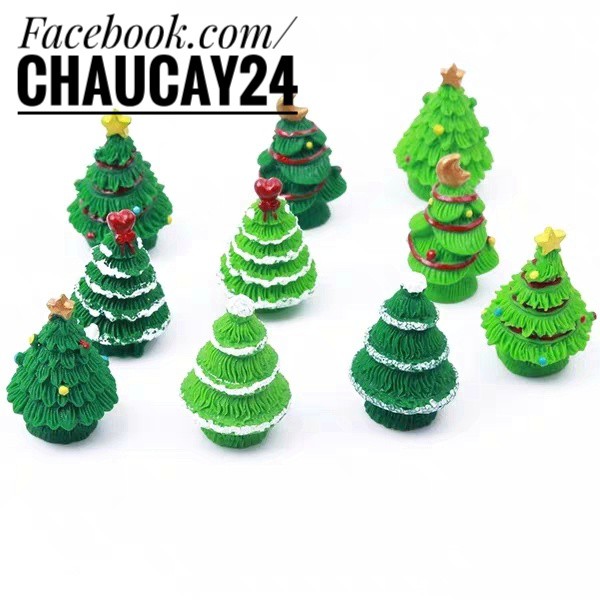 Phụ Kiện Tiểu Cảnh - Cây Thông Noel Trang Trí Chậu Cây, Sen Đá, Terrarium, Charm Slime