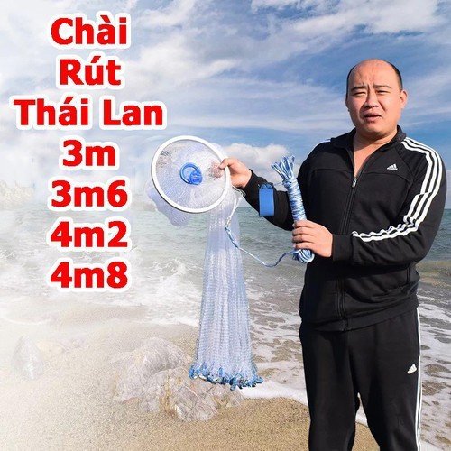 Chài cước rút Thái Lan cao cấp 3m0-4m8 hàng chất lượng