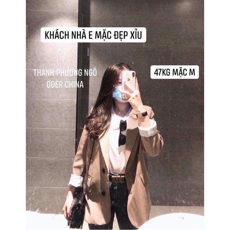 Áo blazzer nữ hàng quảng châu 2 lớp có đệm vai trẻ trung năng động | BigBuy360 - bigbuy360.vn