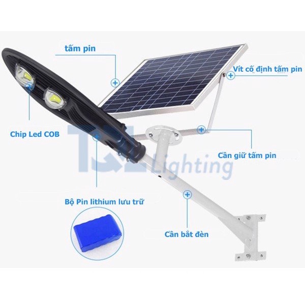 Đèn Đường Năng Lượng Mặt Trời Hình Chiếc Lá 100W Siêu sáng, Chống Nước Chuẩn IP67