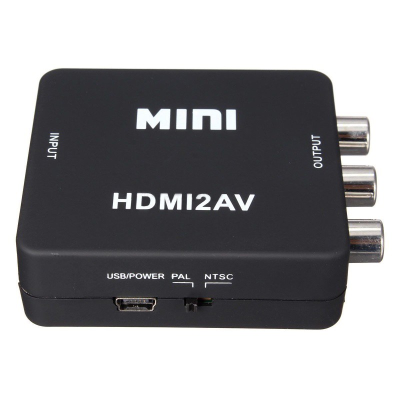 Bộ thiết bị chuyển đổi tín hiệu Mini HDMI thành 3 cổng RCA CVBS kết nối TV/PS3 kèm cáp USB chuyên dụng cao cấp