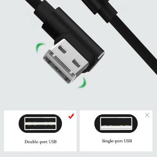 1/2/3m 90°Elbow Double-faced Nylon USB Cable for iPhone Fast Charge  L Type Data Cable