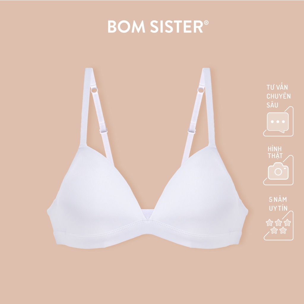 Áo lót mút mỏng không gọng thun lạnh màu trơn nâng ngực tự nhiên BOM SISTER MU9919 | BigBuy360 - bigbuy360.vn