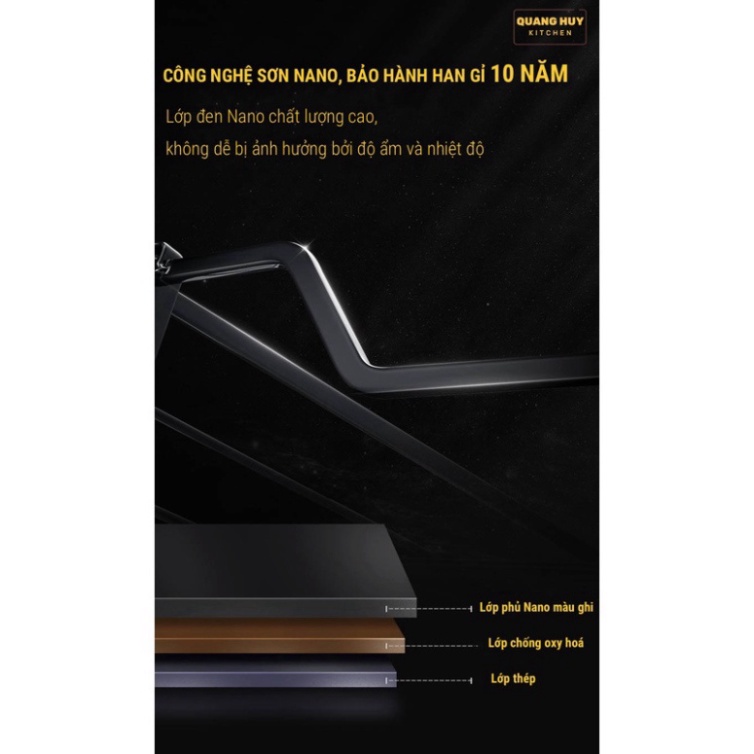 Kệ chén bát tủ bếp dưới inox xám Titan 2023 sơn Nano 2k bảo hành 10 năm không han gỉ nhập khẩu Grob