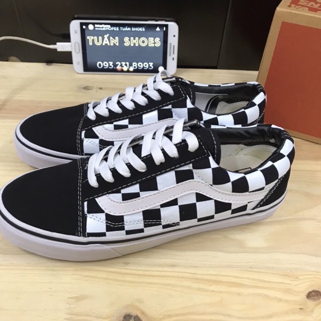 [TẶNG HỘP+LỌ TẨY] GIÀY Thể thao skull CARO đen trắng nam nữ | BigBuy360 - bigbuy360.vn