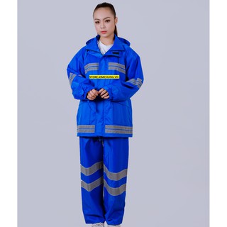 Áo mưa bộ phản quang xuất khẩu cao cấp, áo mưa bộ 2 lớp Đài Loan không thấm nước (L ,XL, XXL Bigsize từ 1m72-1m85)