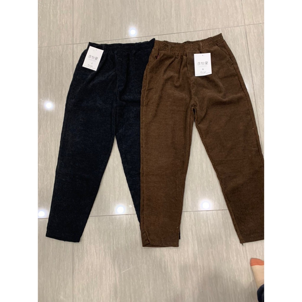 Quần Baggy Nhung Tăm Vải Dày Ấm - Không kèm đai | BigBuy360 - bigbuy360.vn