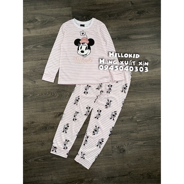 Bộ pJ Minnie hồng bé gái