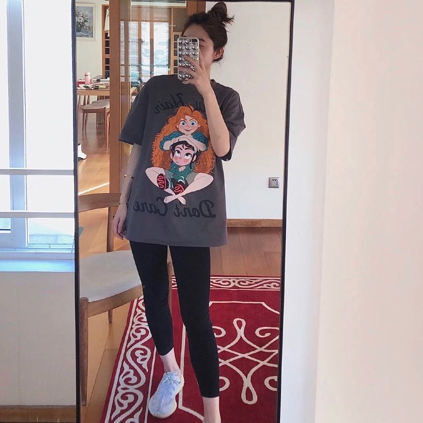 Áo Thun Nữ Ngắn Tay Form Rộng Thời Trang Mùa Hè Hàn Quốc Mới