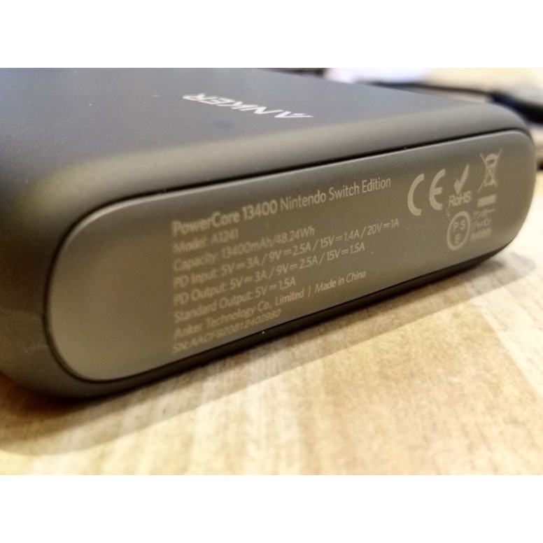 Pin dự phòng 13400mAh sạc nhanh PD 18w ANKER A1241 PowerCore Nintendo Switch Edition cho iPhone iPad Samsung Oppo Xiaomi