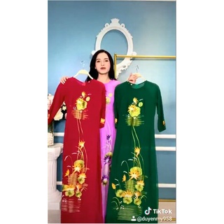 ÁO DÀI MAY SẴN  (CỔ TRÒN TAY LỞ VÀ CỔ 2P) [MẪU HOT 2021]