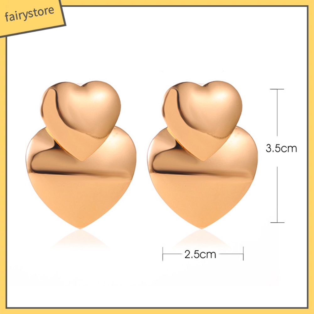 Hoa Tai Dáng Dài Mặt Hình Trái Tim Cho Nữ