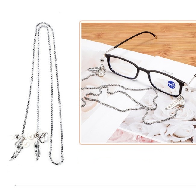 Dây đeo kính đeo khẩu trang kim loại hình lá cây siêu đẹp z07