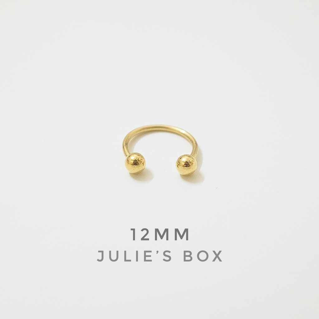 [1 Chiếc] Khuyên Tai Titan Unisex Chữ U Thân 1.2mm Màu VÀNG Không Gỉ Sét Không Ngứa Bông Tai Julies Box 66