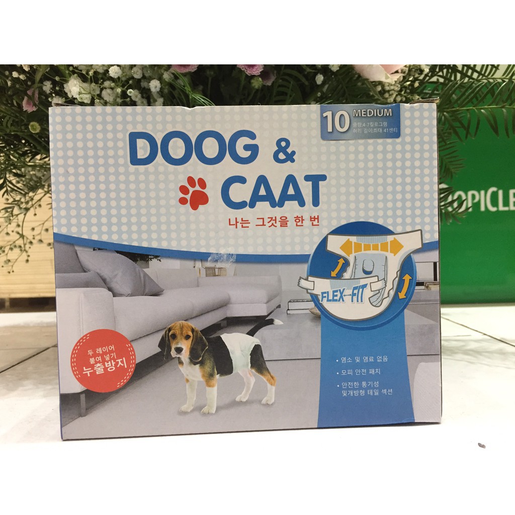 1 hộp 10 miếng Tã/ Bỉm Doog & Caat cho Chó Mèo