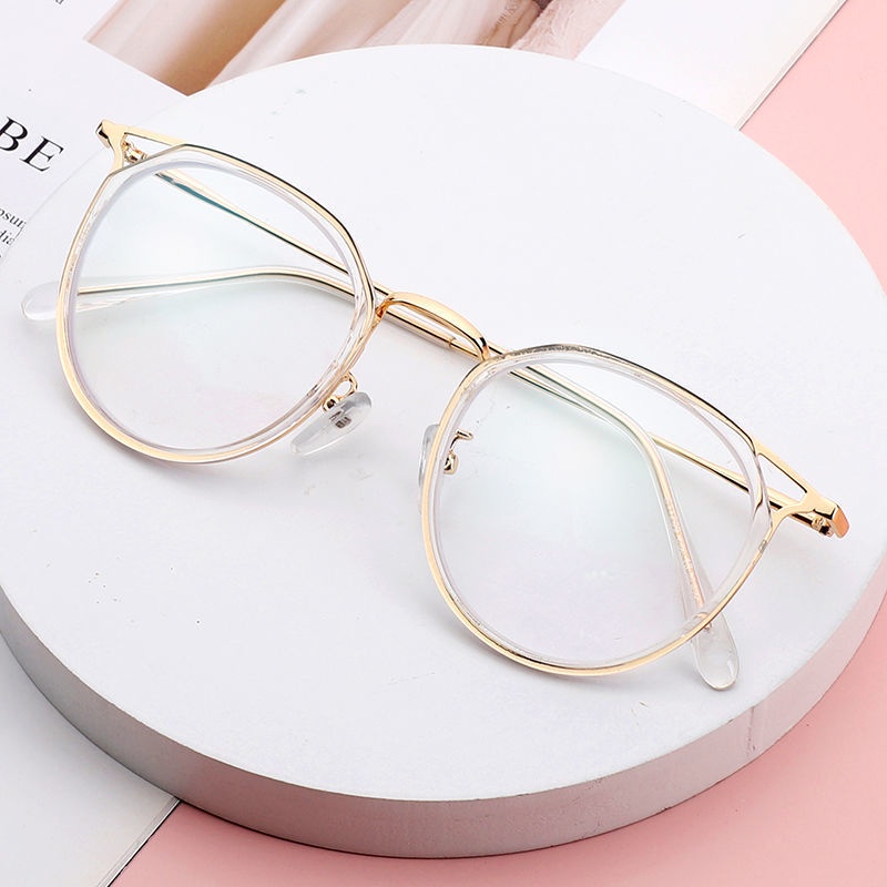 Kính cận thời trang phong cách Ulzzang gọng tròn mắt mèo cute không độ chống tia UV đẹp giá rẻ HANASO 066