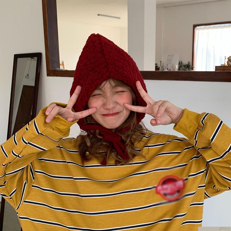 Mũ beanie lông che tai màu trơn ấm áp chống gió thời trang mùa đông tiện dụng khi trượt tuyết