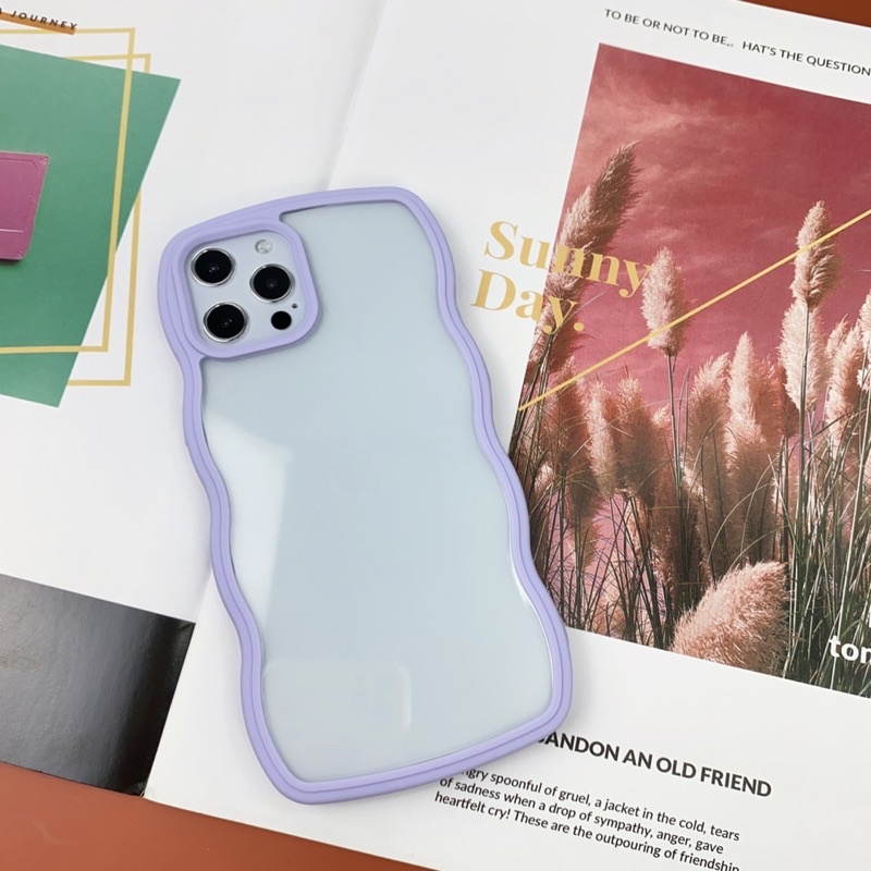 Ốp lưng iphone mây Dẻo bo viền 7/8/SE/11/12/13/Pro/Promax/Max màu vàng, tim pastel xinh nhẹ nhàng