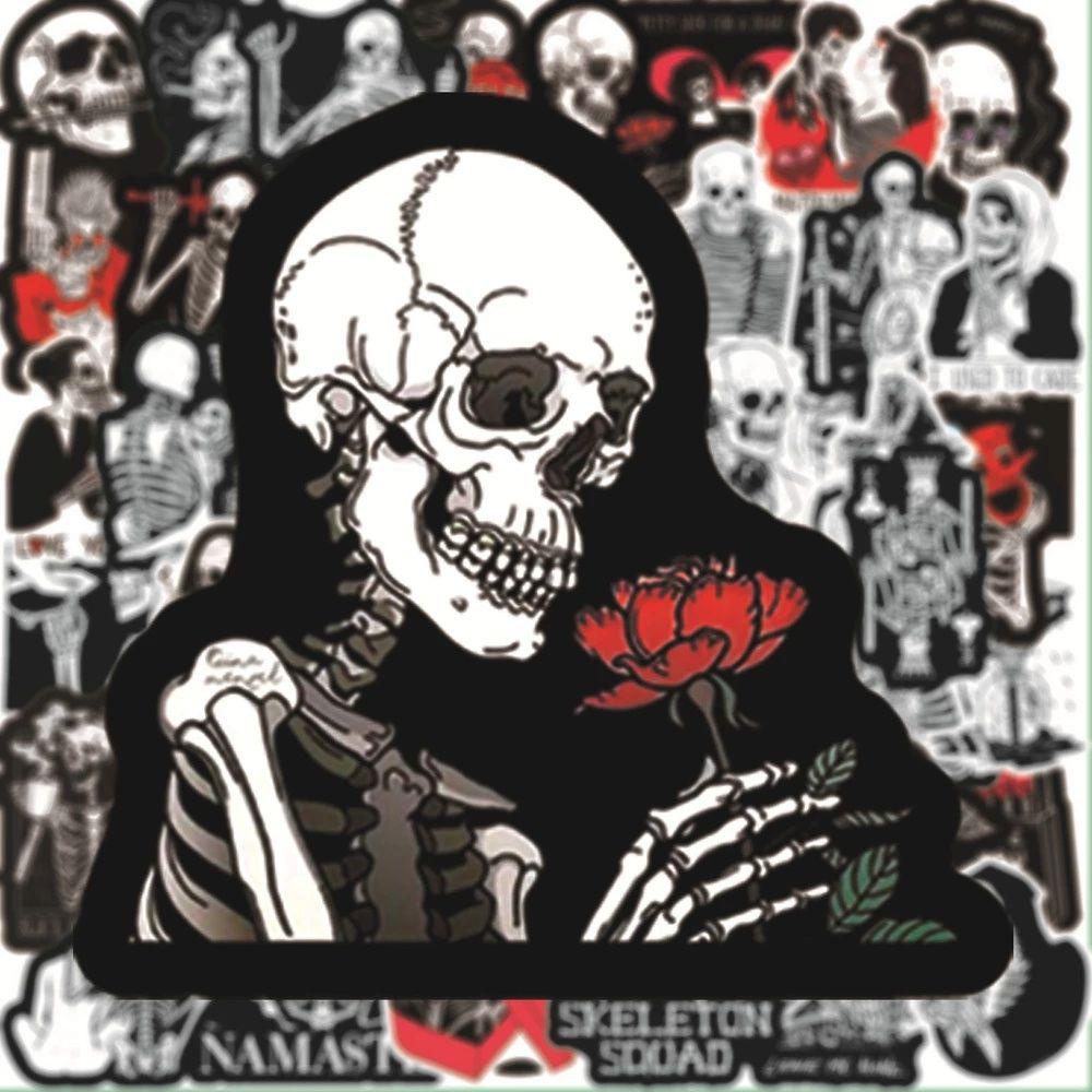Bộ 50 Miếng Dán Hình Đầu Lâu Graffiti Trang Trí Sổ Tay / Xe Hơi / Ván Trượt / Guitar
