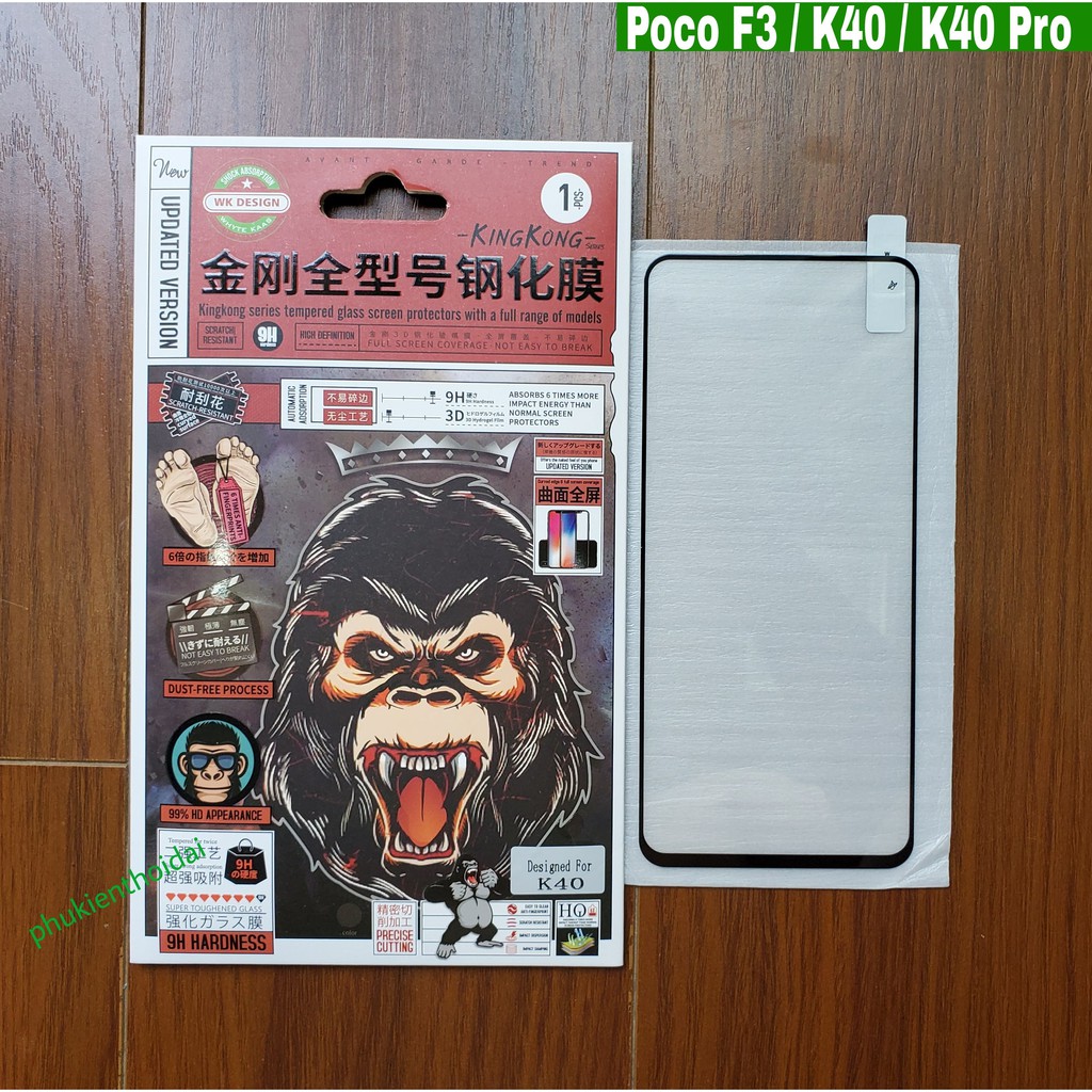 Kính cường lực Redmi K20 / K20 Pro / K30 / K30 Pro / Poco X3 / F2 Pro / K40 / Poco F3 / K50 / K60 hiệu KingKong cao cấp