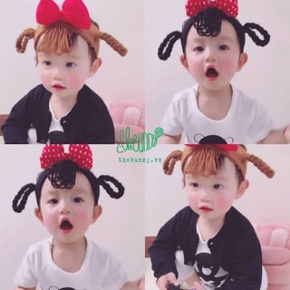 Băng đô nơ tóc giả cho bé