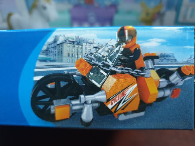 Lego ausini 25410 city mô hình xe máy bồ câu màu cam moto động cơ siêu khủng phân khối lớn tay đua cừ khôi