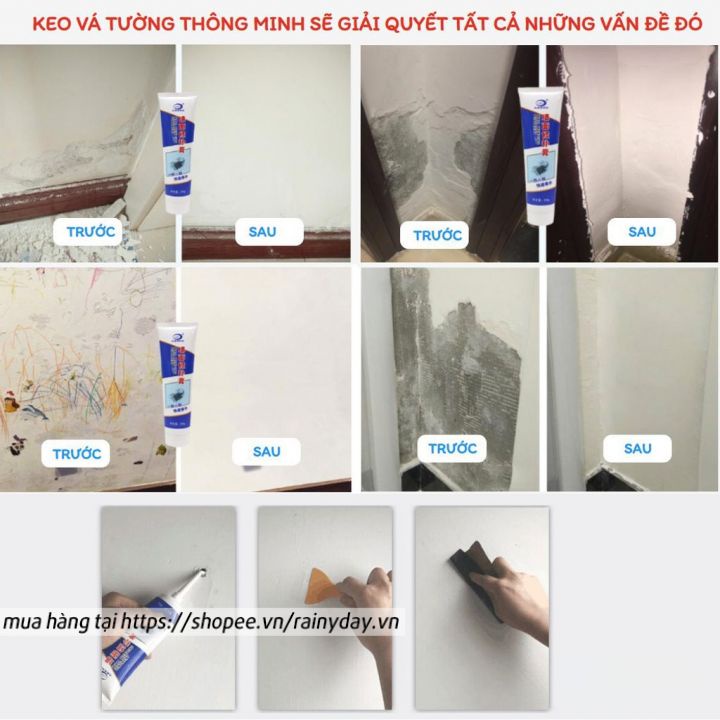 Keo vá tường trám trét vết nứt tường đa năng chống thấm thông minh