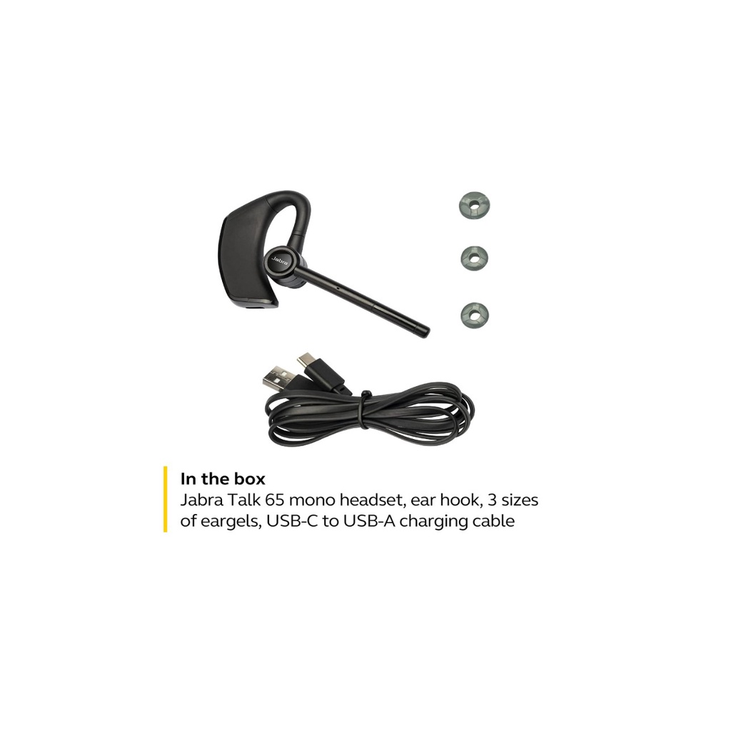 Tai Nghe Bluetooth Chống Ồn Jabra Talk 65 Chống Bụi Nước IP54, Sử Dụng 14 tiếng Hàng Chính Hãng