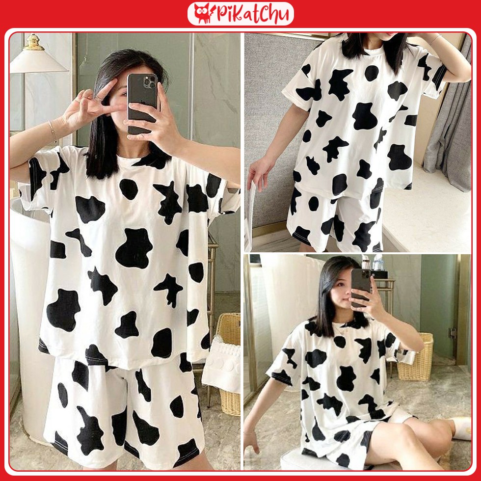 set đồ nữ, set quần áo bò sữa 1hitshop pikatchu