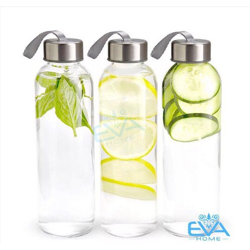 Bình Đựng Nước Thủy Tinh Có Dây Xách 300ml và 500ml