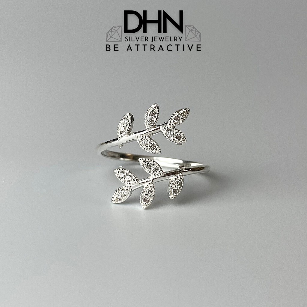Nhẫn bạc nữ đính đá cao cấp, Nhẫn Nữ Hình Bông Lúa Cá Tính DLNDD0014