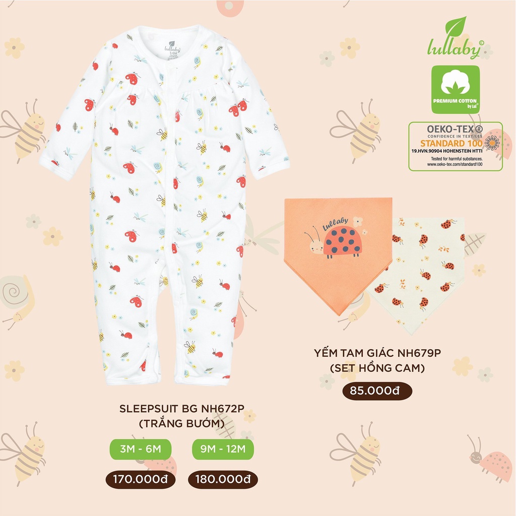 [CHÍNH HÃNG] Body liền quần cotton cao cấp Lullaby (NH15-19)