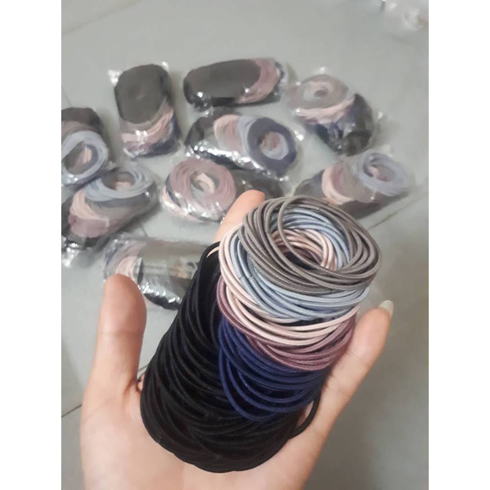 Set 100 dây buộc tóc cho mẹ và bé( nhiều màu)