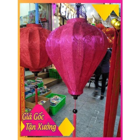 Đèn lồng vải gấm Hội An size 30- 40, đèn lồng củ tỏi loại đẹp - MỘC XINH