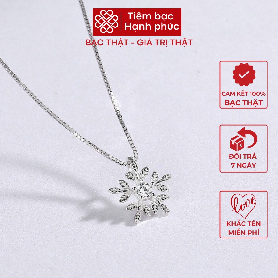 Dây chuyền nữ bạc ta mặt bông tuyết xinh xắn (Ảnh thật cuối) vòng cổ nữ bạc thật không đen - Mã TSJD16