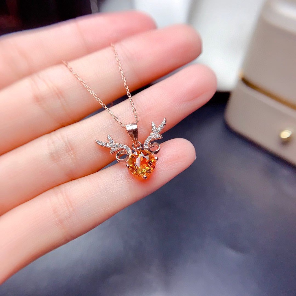 Vòng cổ Mặt Sừng Hươu Bằng Đá Tự Nhiên Cho Nữ-JHS2-P