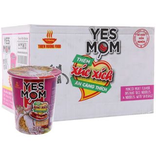 Thùng 24 ly mì Yes Mom hủ tiếu thịt bằm xúc xích ly 76g