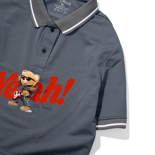 Áo Thun Polo Nam Basic cổ bẻ vải Cá Sấu chuẩn form,hình in sắc nét, Gấu Oh Yeal-SoHa Clothing