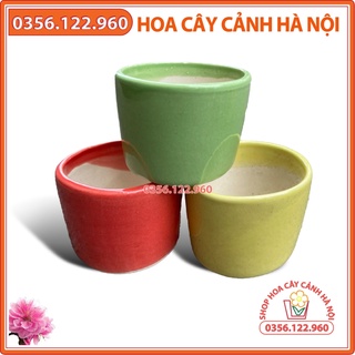 Chậu sứ bát tràng miệng tròn 10cm nhiều màu lựa chọn, giao màu ngẫu nhiên