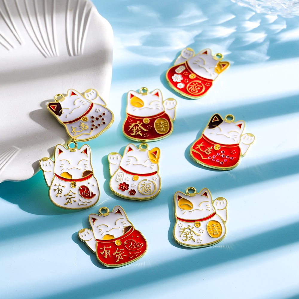 Bộ 5 Mặt Dây Chuyền Hình Mèo May Mắn