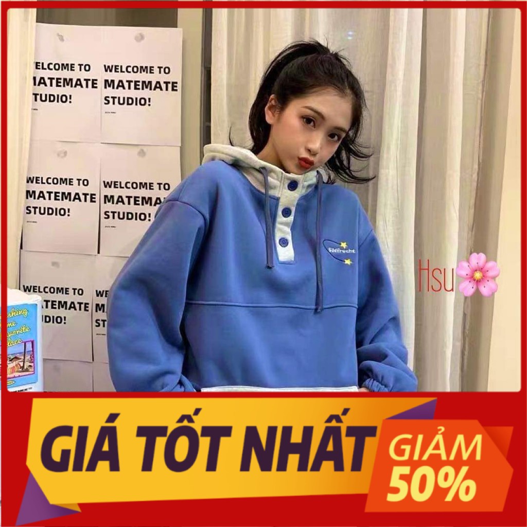 Áo Hoodie Nam Nữ Thu Đông Giá Rẻ Cho Học Sinh Mặc Đi Học, Đi Chơi Siêu Đẹp - Áo hoodie phối túi Sud ngôi sao HSU0920